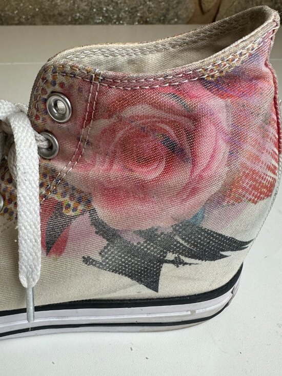 Converse Chuck Taylor All Star Lux Mid "Digital Floral" Wedge Sneakers - Picture 6 of 11